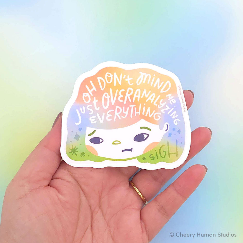 Hair Emotions 2: Overanalyzing - Handmade Vinyl Sticker