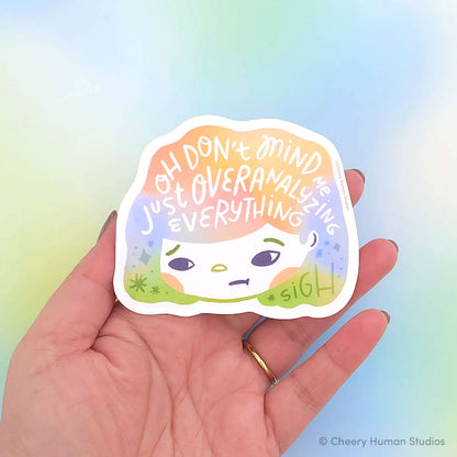 Hair Emotions 2: Overanalyzing - Handmade Vinyl Sticker