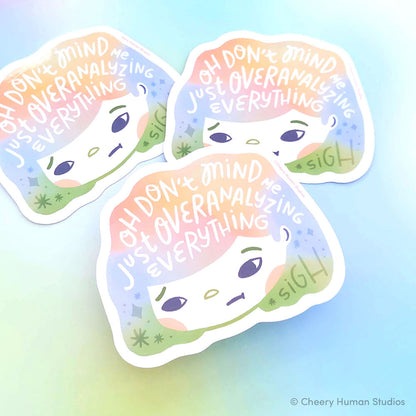 Hair Emotions 2: Overanalyzing - Handmade Vinyl Sticker
