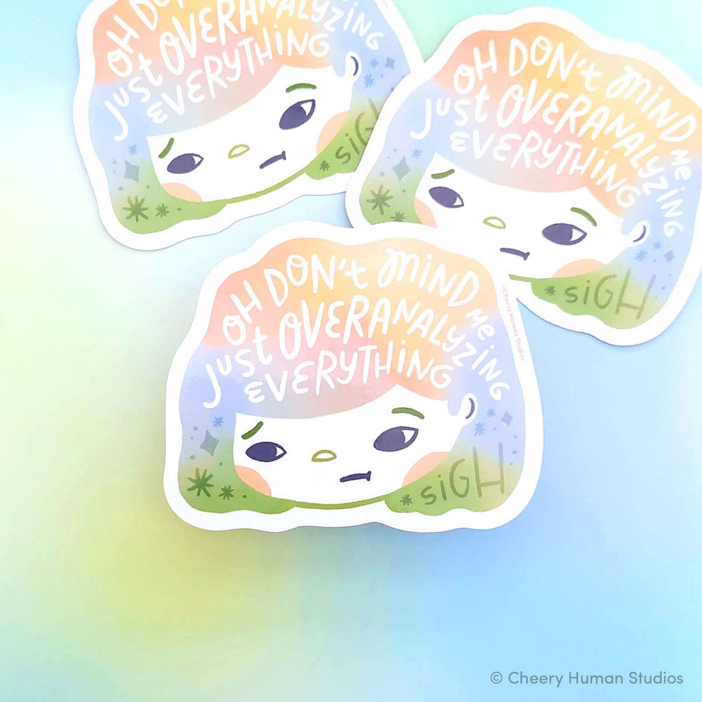 Hair Emotions 2: Overanalyzing - Handmade Vinyl Sticker