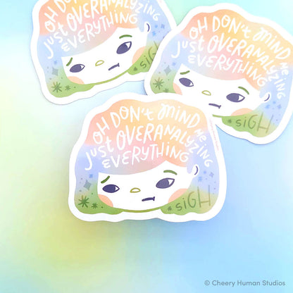 Hair Emotions 2: Overanalyzing - Handmade Vinyl Sticker