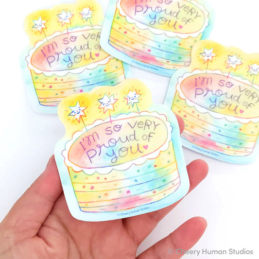Very Proud of You Cake - Handmade Vinyl Sticker