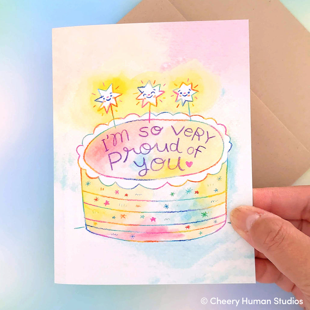Very Proud of You Cake - Encouragement | Congrats | Graduation | Inspiration Greeting Card
