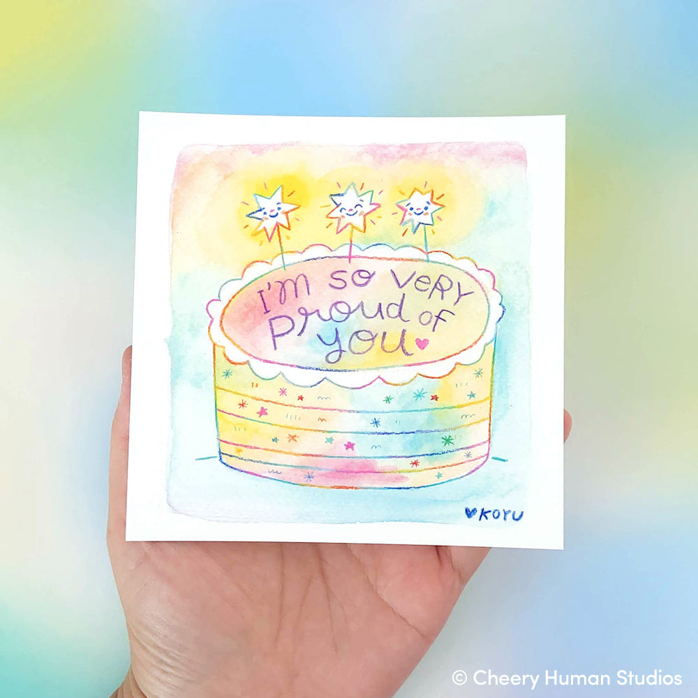 Very Proud of You Cake - 5x5 Art Print