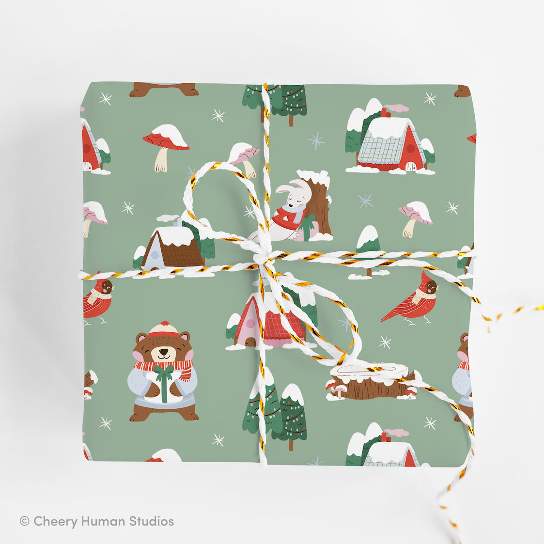 Winter Forest Gift Wrap - Folded Flat Pack of 2 Sheets
