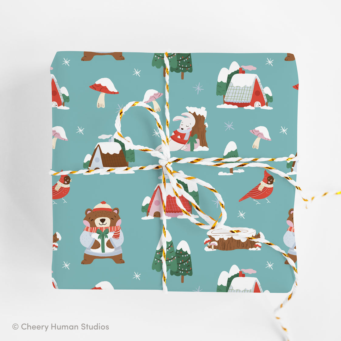 Winter Forest Gift Wrap - Folded Flat Pack of 2 Sheets