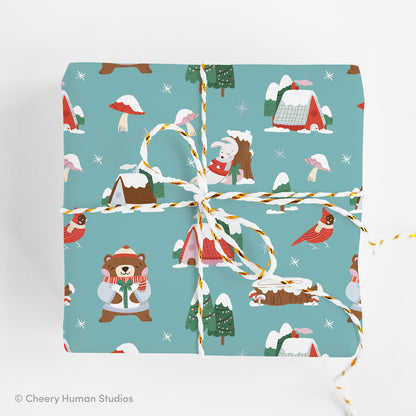 Winter Forest Gift Wrap - Folded Flat Pack of 2 Sheets