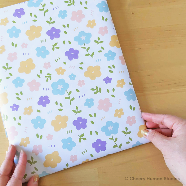 Springtime Florals - Gift Wrap | Folded Flat Pack of 2 Sheets
