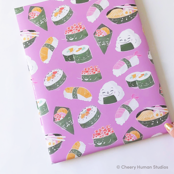 Sushi & Friends - Gift Wrap | Folded Flat Pack of 2 Sheets