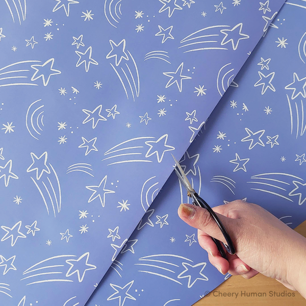 Shooting Stars - Gift Wrap | Folded Flat Pack of 2 Sheets