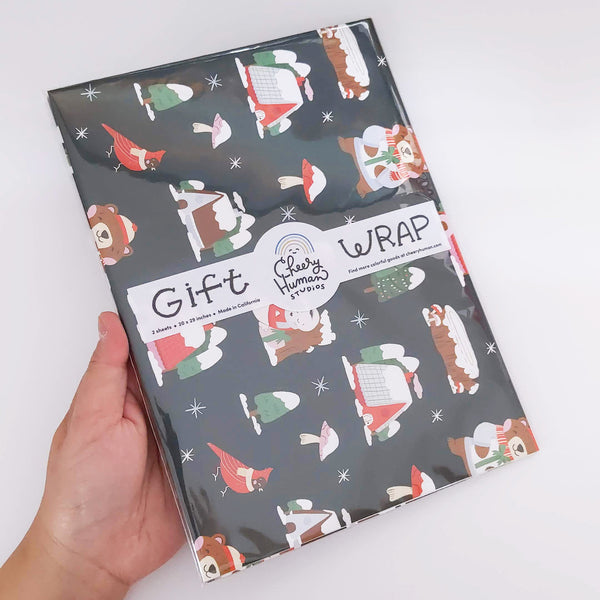 Winter Forest Gift Wrap - Folded Flat Pack of 2 Sheets