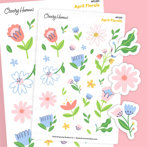 April Florals | Single Sticker Sheet or Pack of 5