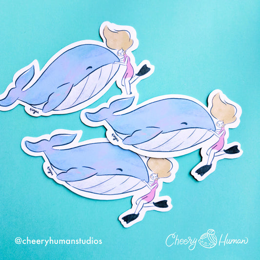 Whale Friend - Handmade Vinyl Sticker
