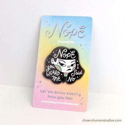 Hair Emotions 1: Nope - 1.5" Enamel Pin