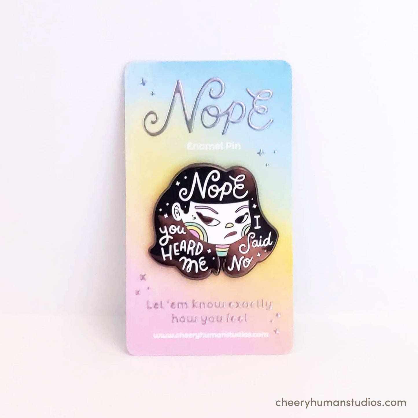 Hair Emotions 1: Nope - 1.5" Enamel Pin