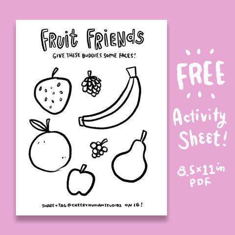 *FREE* Fruit Friends - Coloring & Activity Sheet - Digital Download