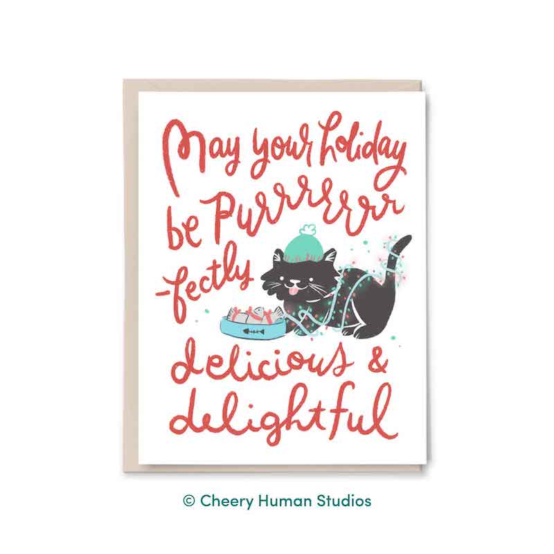 Purrfect Holiday Greeting Card