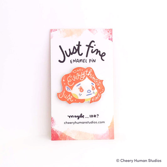 Hair Emotions 1: Just Fine - 1.5" Enamel Pin
