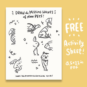*FREE* Missing Halves: Pets - Coloring & Activity Sheet - Digital Download