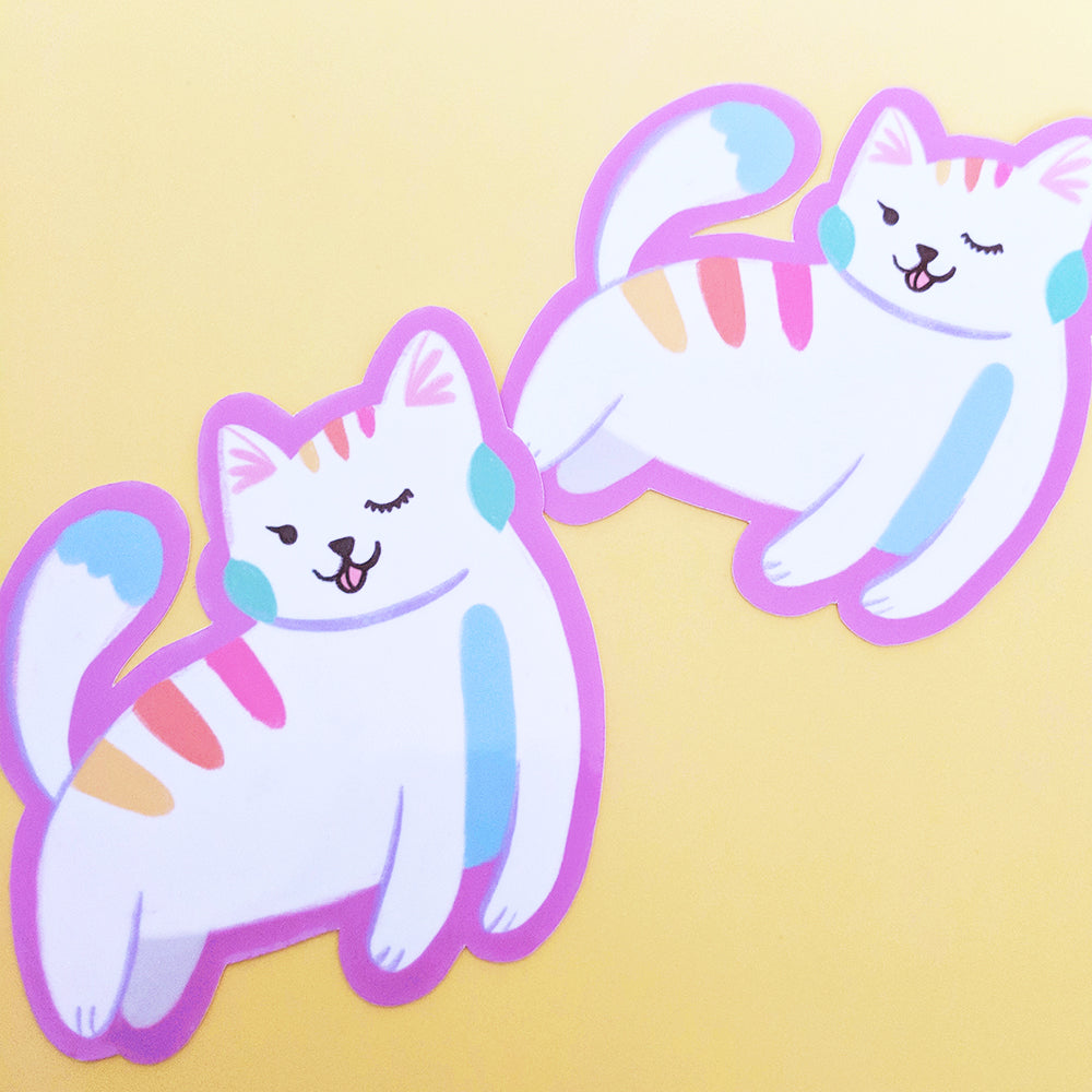 Rainbow Cat - Handmade Vinyl Sticker