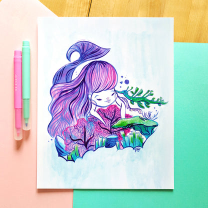 Underwater Explorers - 8x10 Art Print