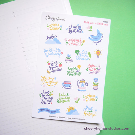Self Care | Single Sticker Sheet or Pack of 5