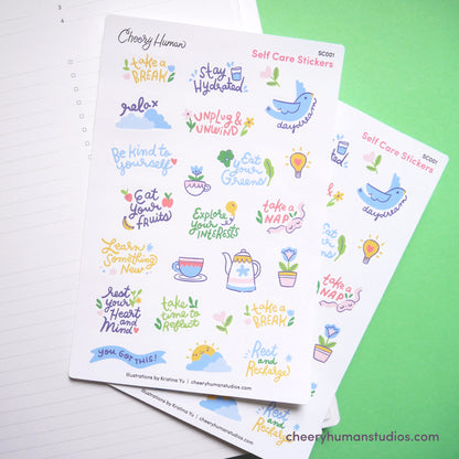 Self Care | Single Sticker Sheet or Pack of 5