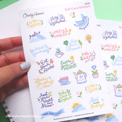 Self Care | Single Sticker Sheet or Pack of 5