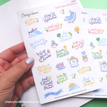 Self Care | Single Sticker Sheet or Pack of 5