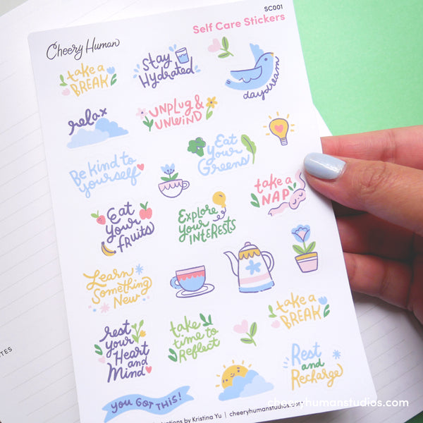 Self Care | Single Sticker Sheet or Pack of 5