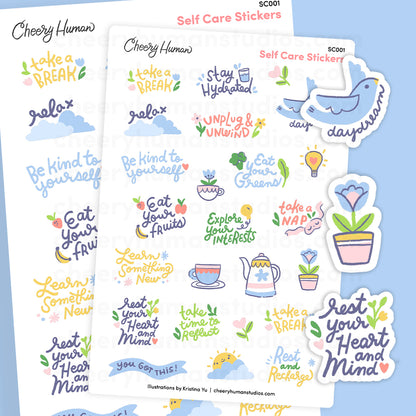 Self Care | Single Sticker Sheet or Pack of 5