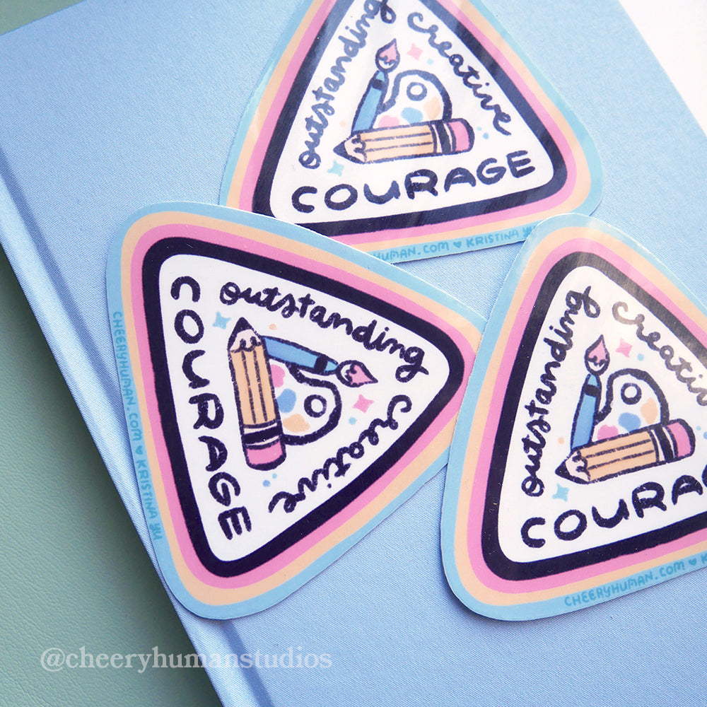 Creative Courage Badge - Handmade Vinyl Sticker