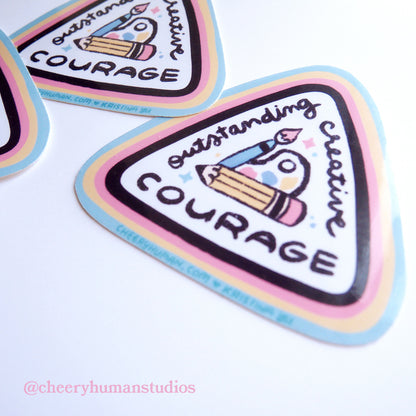Creative Courage Badge - Handmade Vinyl Sticker