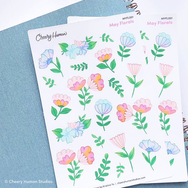 May Florals | Single Sticker Sheet or Pack of 5