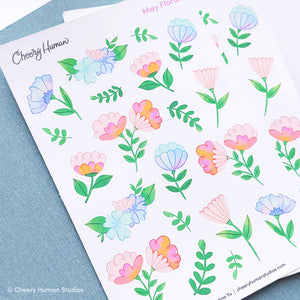 May Florals | Single Sticker Sheet or Pack of 5