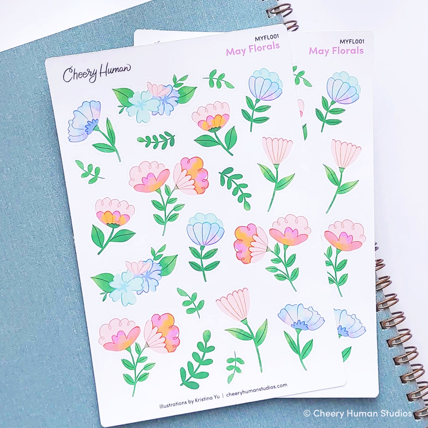 May Florals | Single Sticker Sheet or Pack of 5