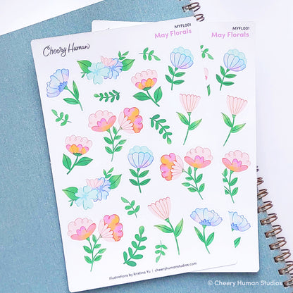 May Florals | Single Sticker Sheet or Pack of 5