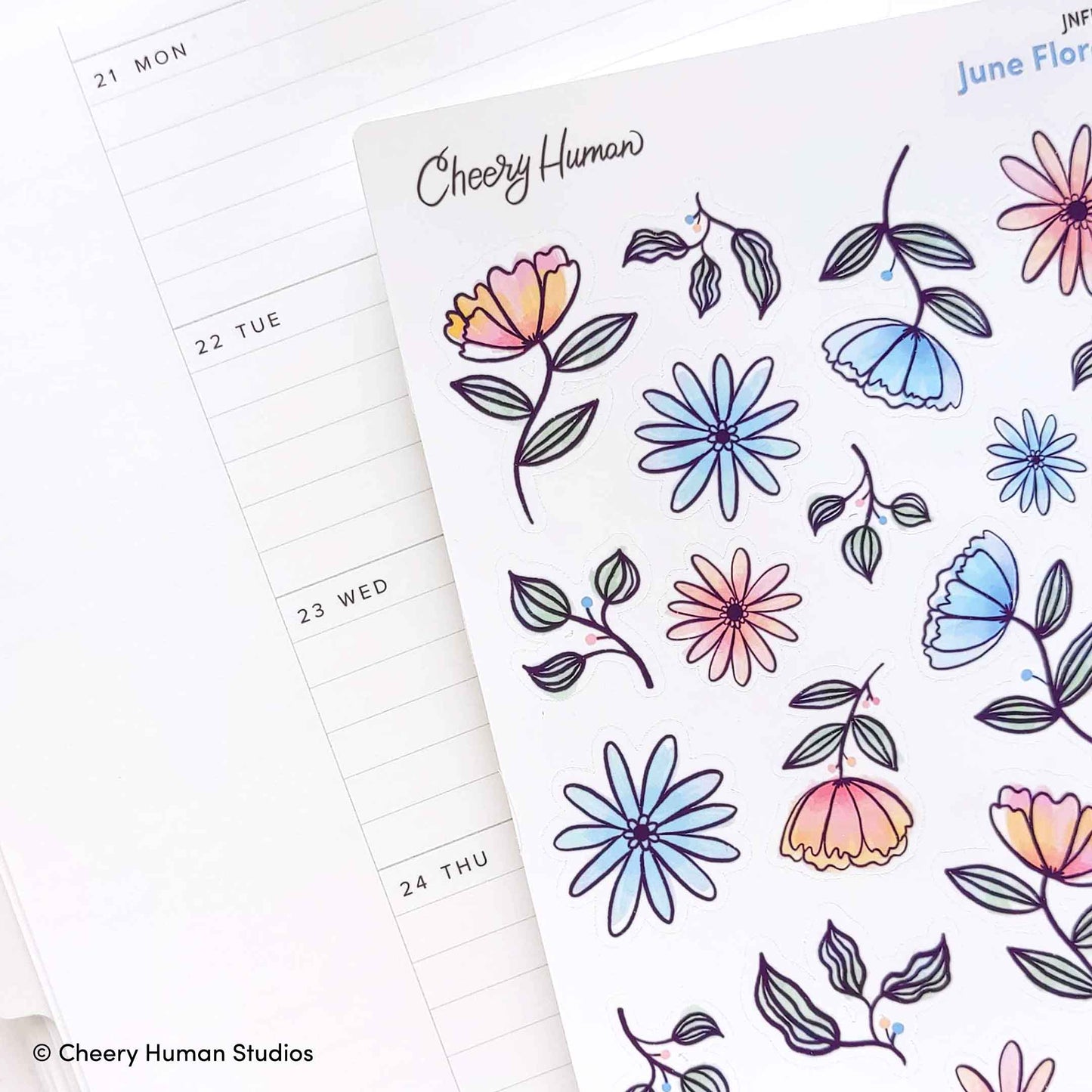 June Florals | Single Sticker Sheet or Pack of 5