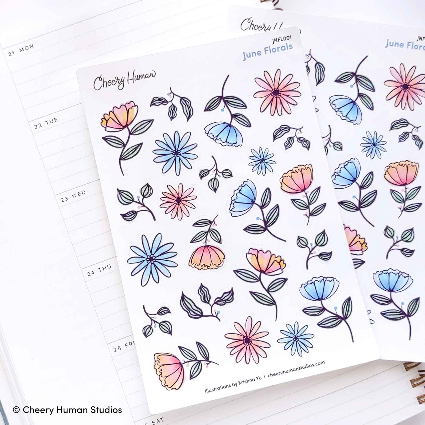 June Florals | Single Sticker Sheet or Pack of 5