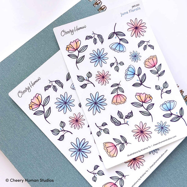 June Florals | Single Sticker Sheet or Pack of 5