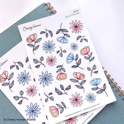 June Florals | Single Sticker Sheet or Pack of 5