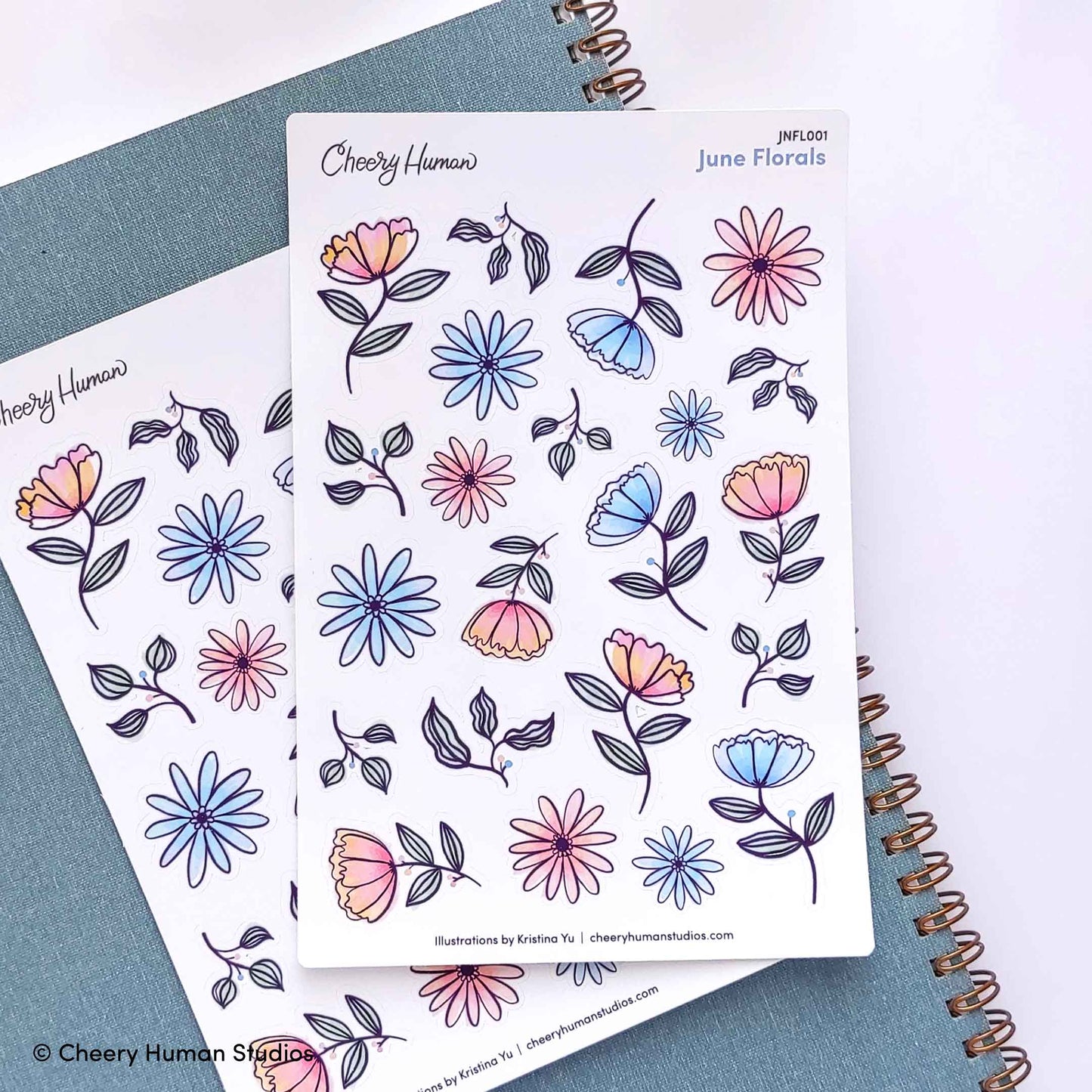 June Florals | Single Sticker Sheet or Pack of 5