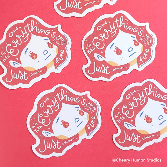 Hair Emotions 1: Just Fine - Vinyl Sticker