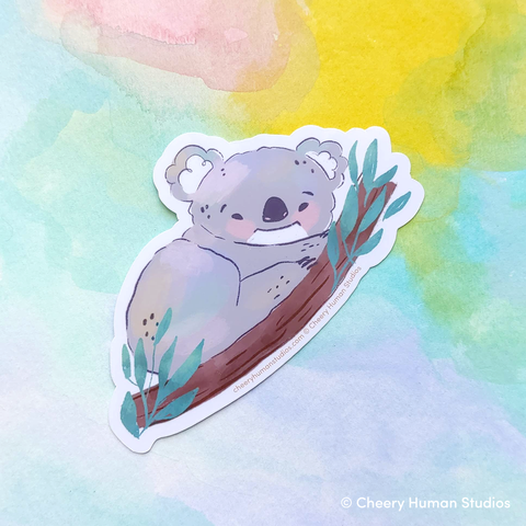 Koala (Cozy) - Handmade Vinyl Sticker