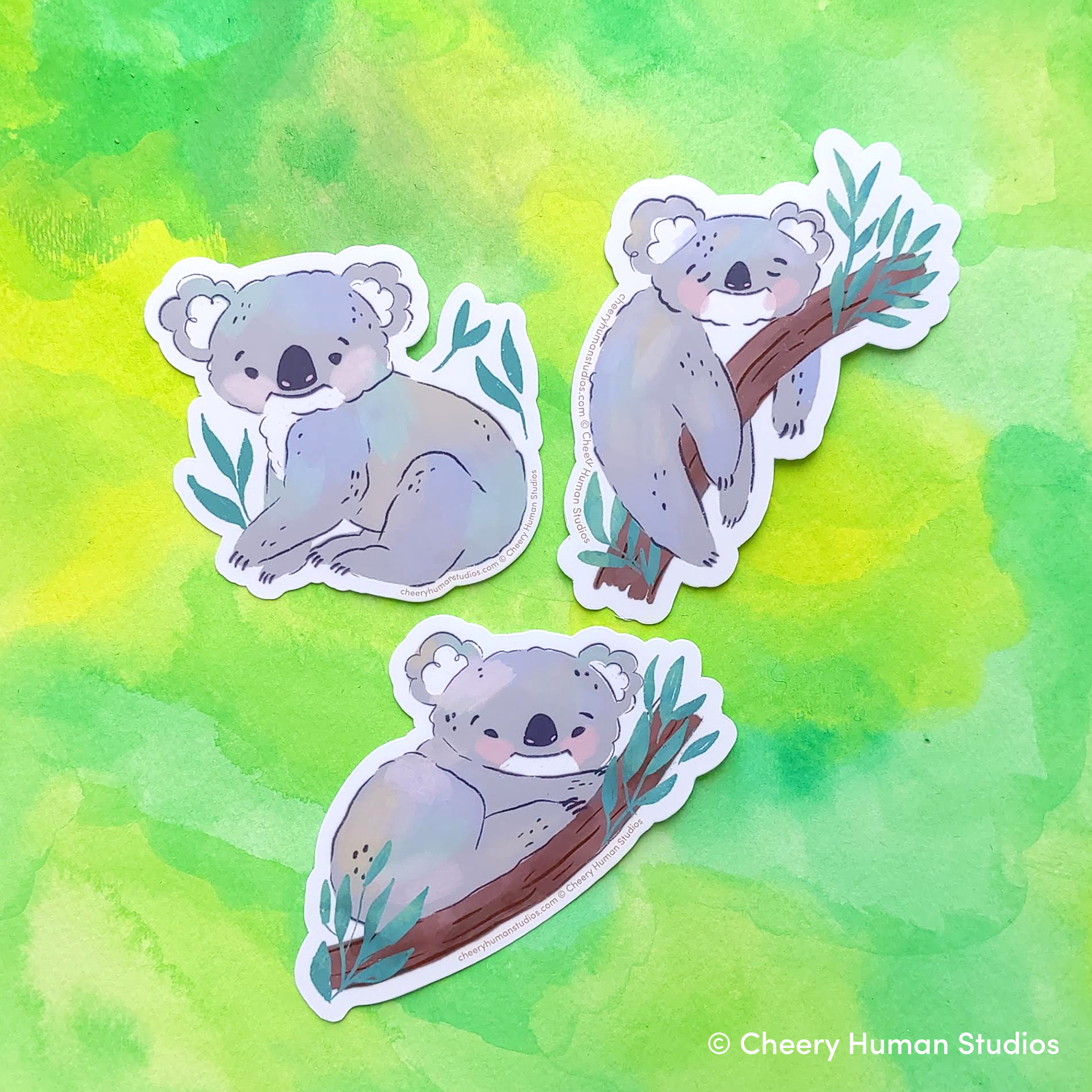 Koala Trio - Set of 3 Handmade Vinyl Stickers
