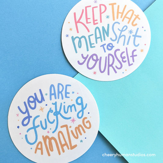 F*ing Amazing & Mean Shit - Vinyl Sticker Set