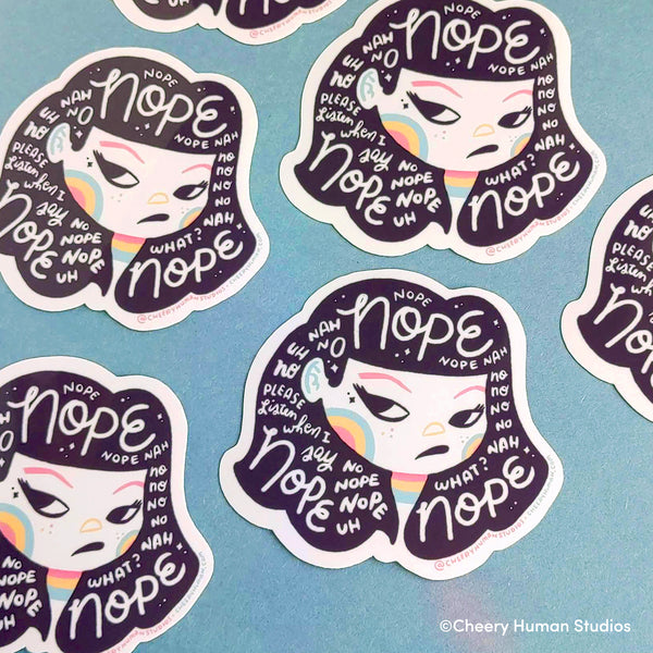Hair Emotions 1: Nope - Vinyl Sticker